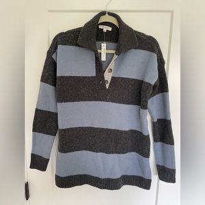 Madewell XS Rugby Stripe Polo Sweatshirt - NWT!